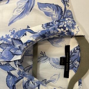 Cynthia Steffe Men's White and Blue Floral Shirt